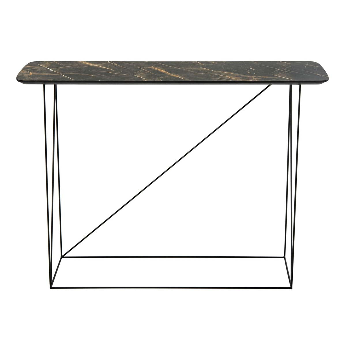 Safavieh Rylee Rectangle Console Table , CNS4202 - Faux Dark Grey Stone/Black