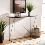 Safavieh Rylee Rectangle Console Table , CNS4202 - Faux Dark Grey Stone/Black