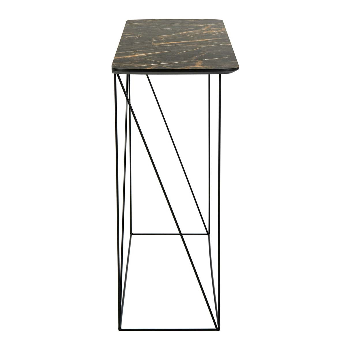 Safavieh Rylee Rectangle Console Table , CNS4202 - Faux Dark Grey Stone/Black