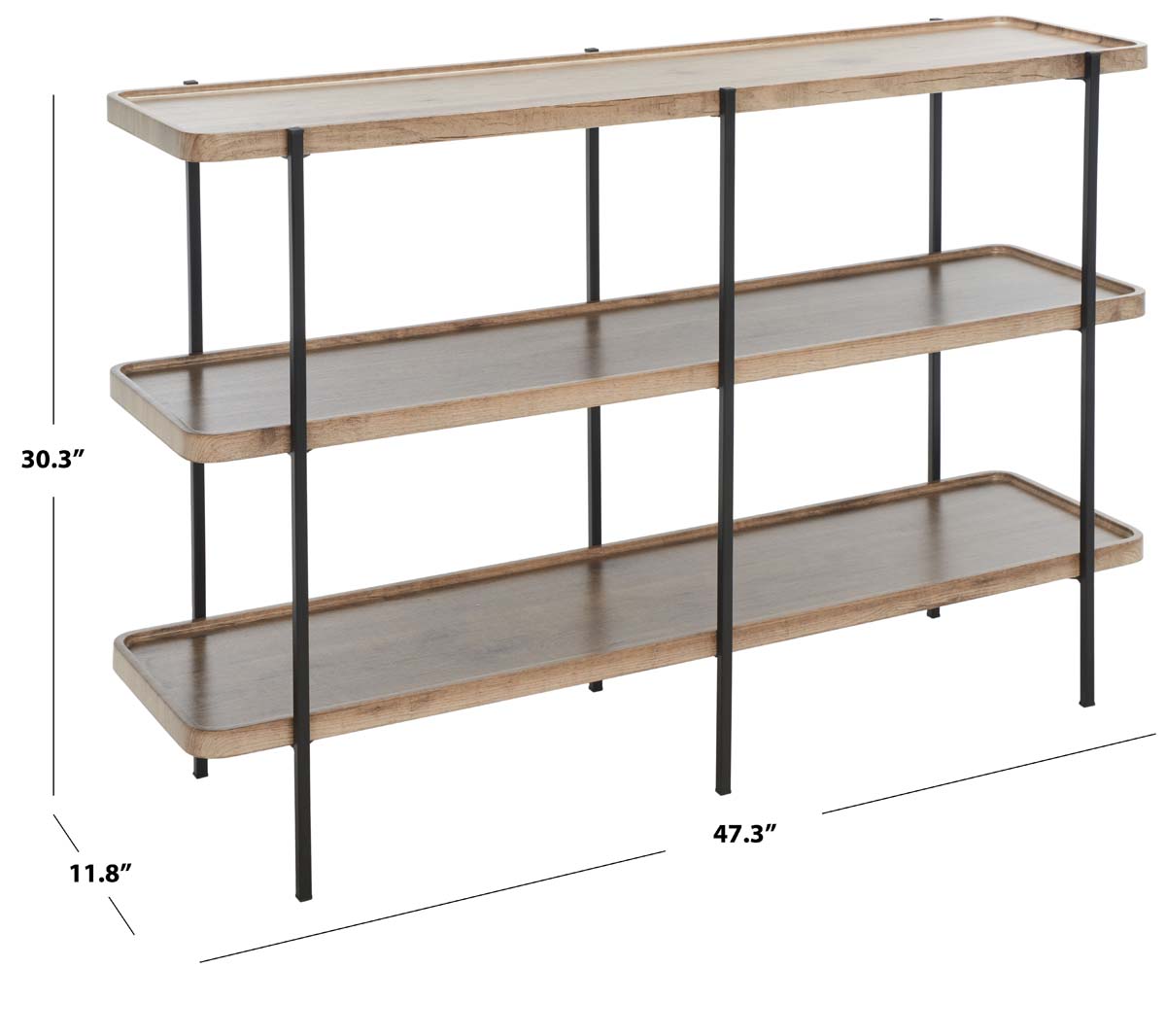Safavieh Atwell 2 Shelf Console Table , CNS4204 - Oak/Black