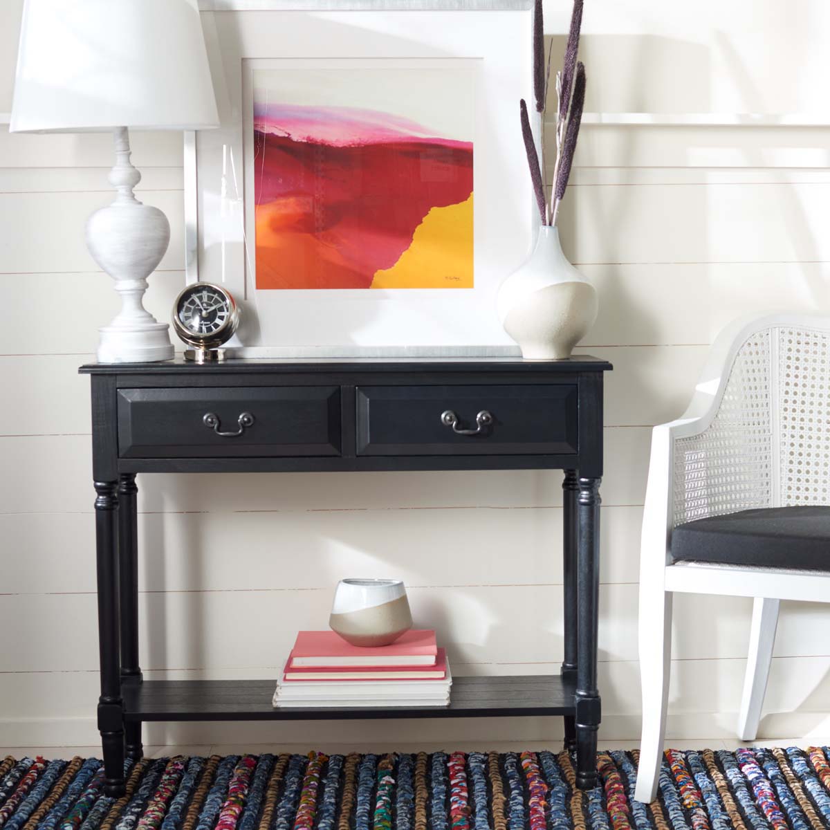 Safavieh Primrose 2 Drawer Console Table, CNS5706 - Black