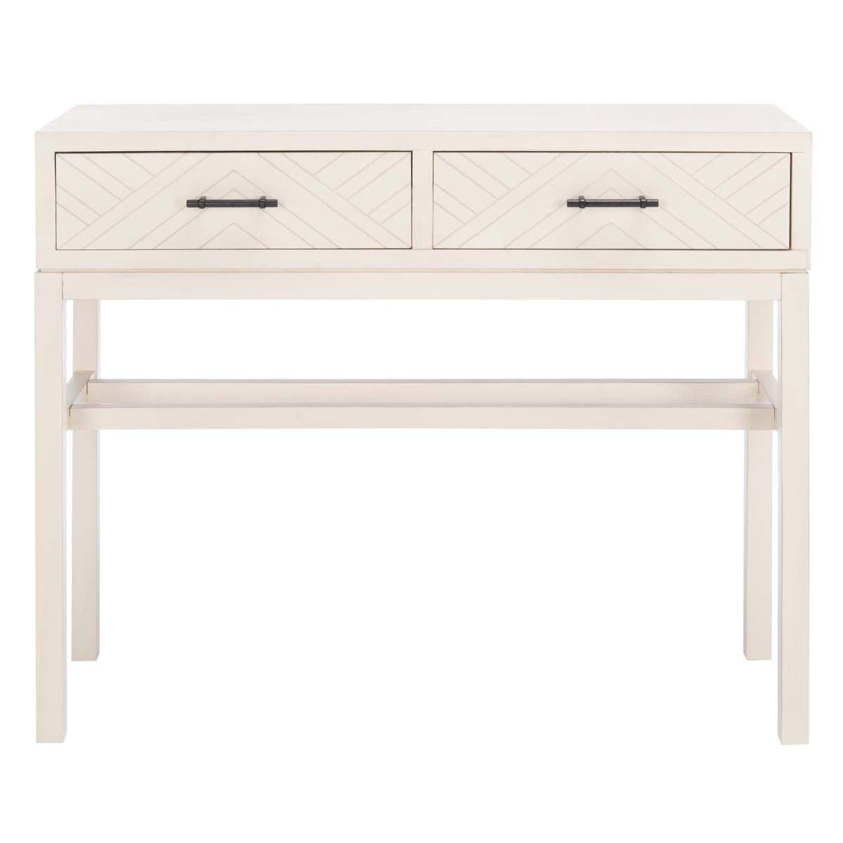Safavieh Ajana 2 Drawer Console, CNS5709 - Distressed White W/Distressed White Drawer