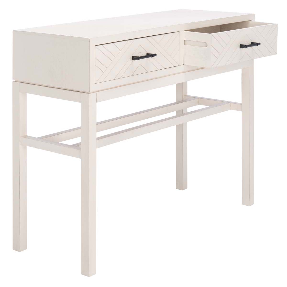 Safavieh Ajana 2 Drawer Console, CNS5709 - Distressed White W/Distressed White Drawer