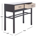 Safavieh Ajana 2 Drawer Console, CNS5709 - Black W/ Greige Drawer