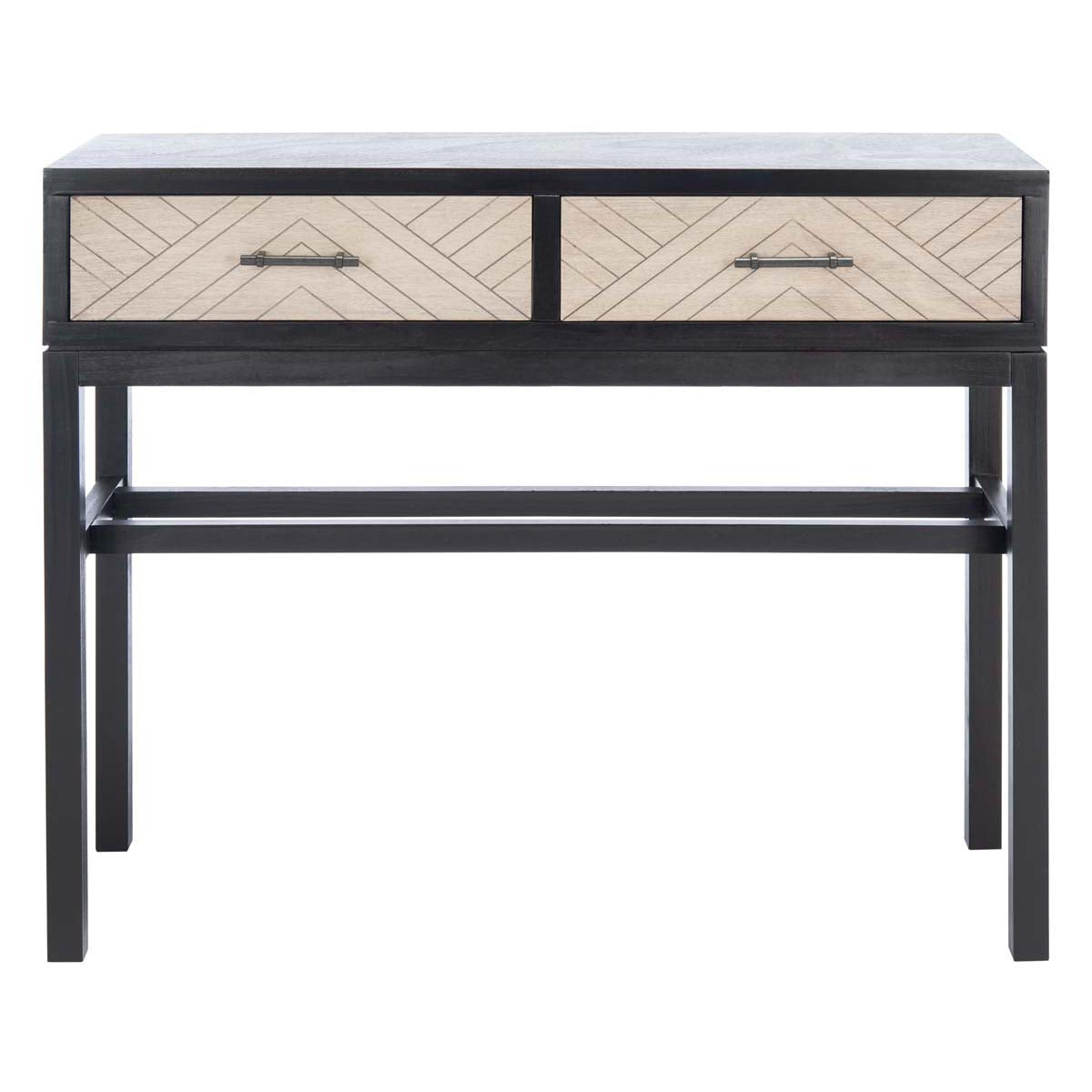 Safavieh Ajana 2 Drawer Console, CNS5709 - Black W/ Greige Drawer