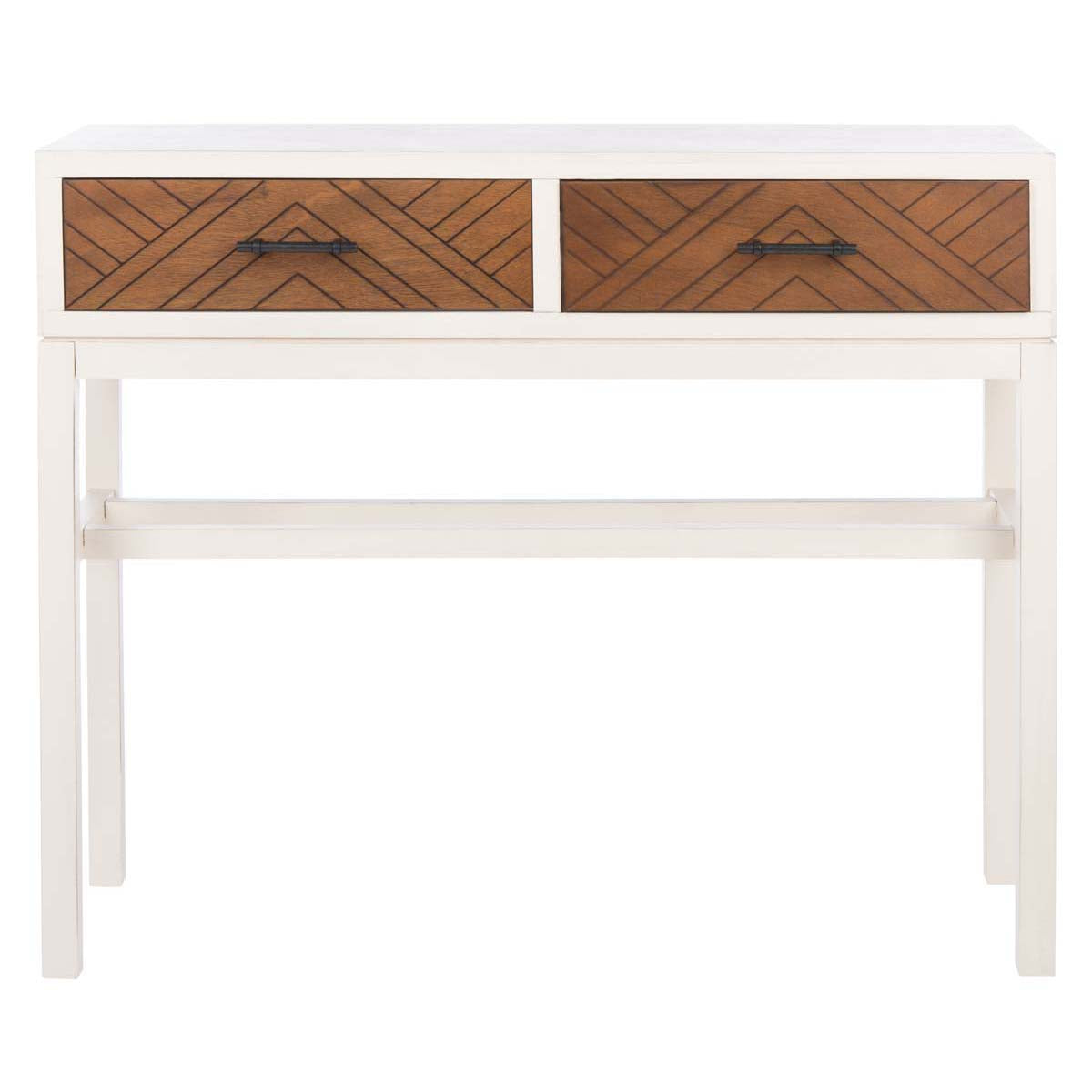 Safavieh Ajana 2 Drawer Console , CNS5709 - Distressed White / Honey