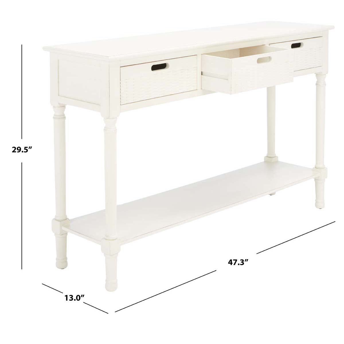 Safavieh Landers 3 Drawer Console, CNS5711 - Distressed White