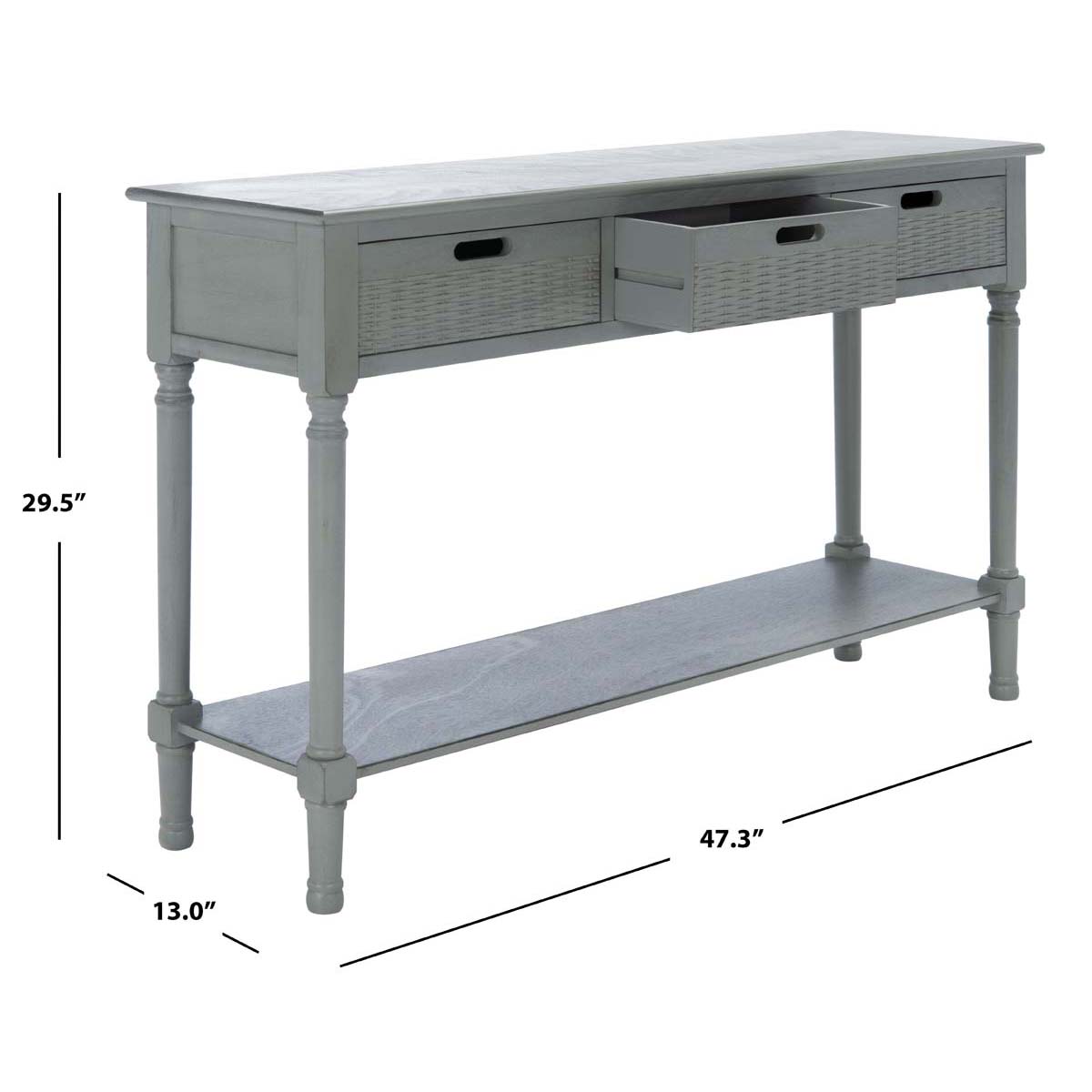 Safavieh Landers 3 Drawer Console, CNS5711 - Distressed Grey