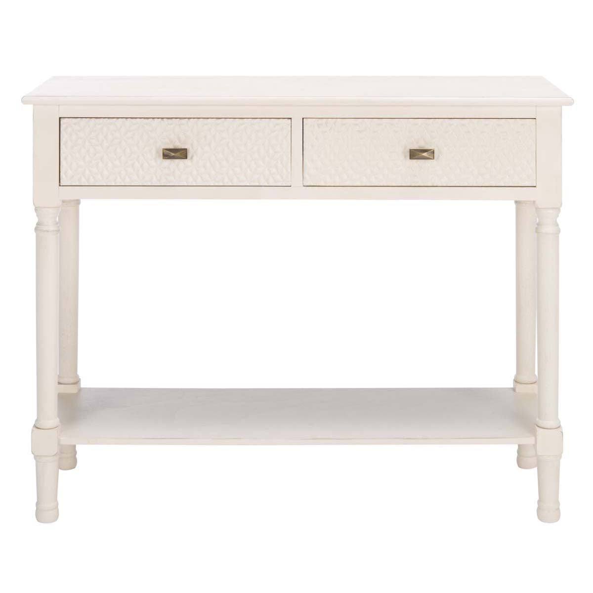 Safavieh Halton 2Drw Console Table, CNS5718 - Distressed White