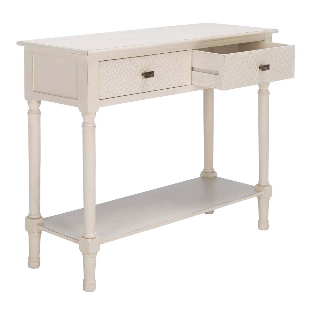 Safavieh Halton 2Drw Console Table, CNS5718 - Distressed White