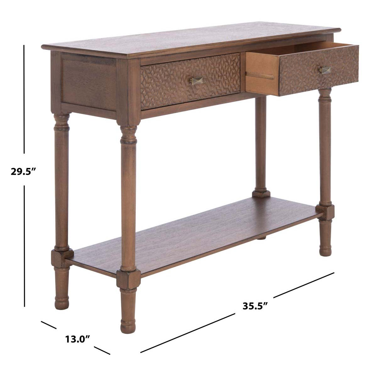 Safavieh Halton 2Drw Console Table, CNS5718 - Brown