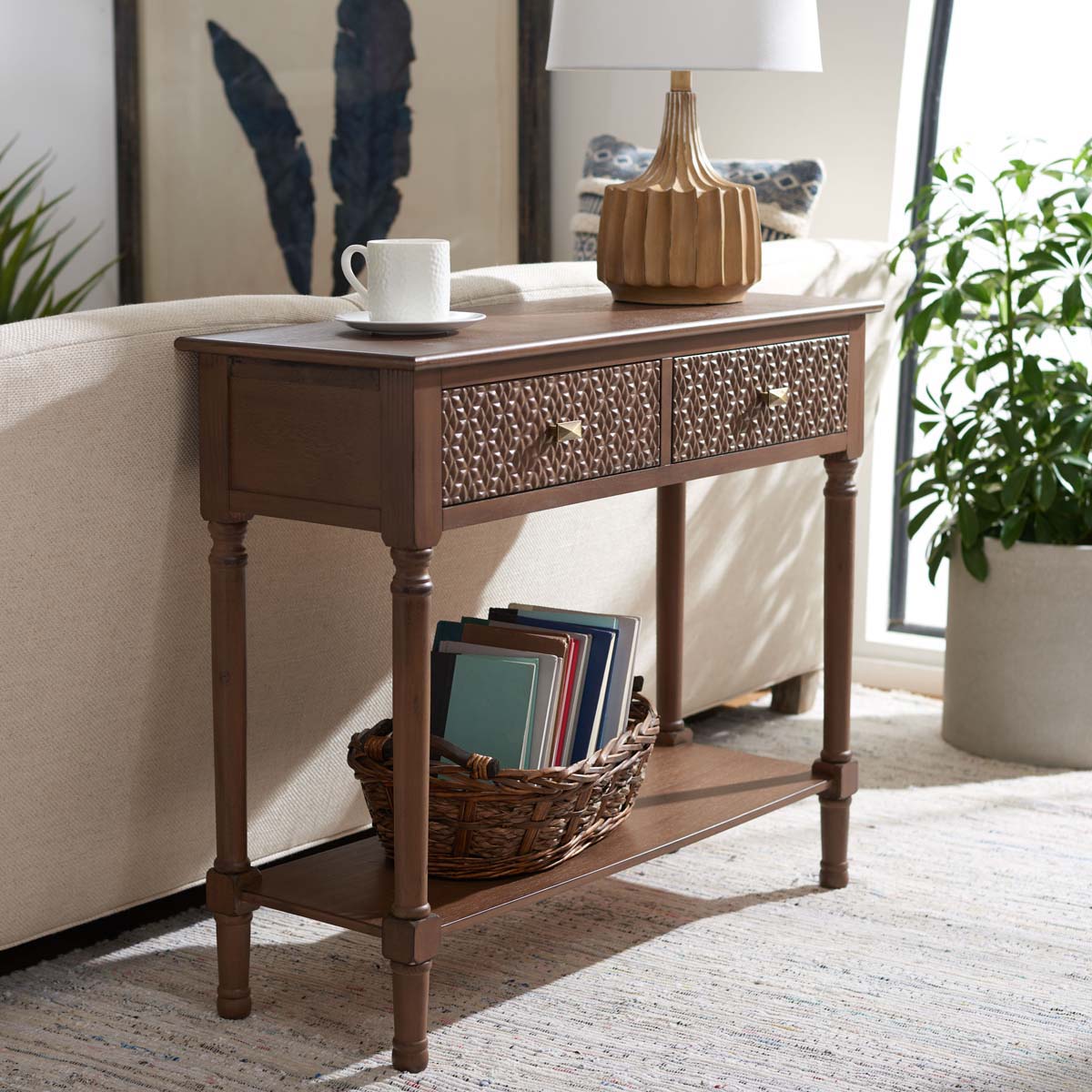 Safavieh Halton 2Drw Console Table, CNS5718 - Brown