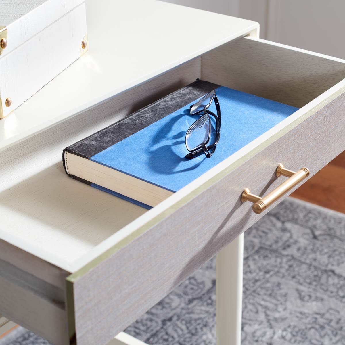 Safavieh Estella 4Drw Console Table , CNS5732 - Distrssed White