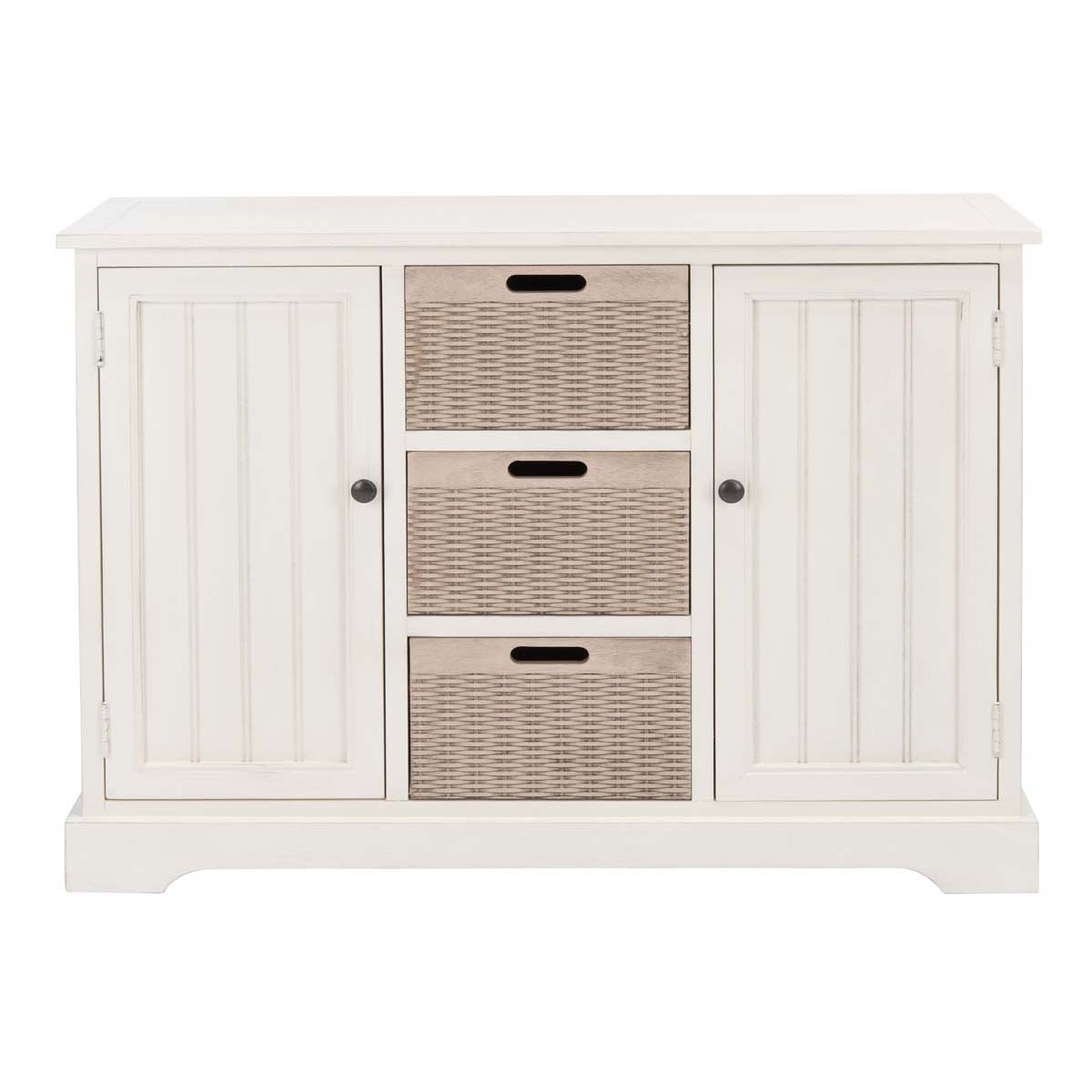 Safavieh Landers 2Dr & 3 Removable Baskets , CNS5736 - Distressed / White