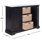 Safavieh Landers 2Dr & 3 Removable Baskets, CNS5736 - Black W/ Natural Baskets