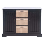 Safavieh Landers 2Dr & 3 Removable Baskets, CNS5736 - Black W/ Natural Baskets