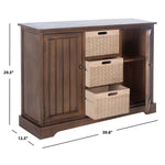 Safavieh Landers 2Dr & 3 Removable Baskets, CNS5736 - Brown W / Natural Baskets