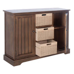 Safavieh Landers 2Dr & 3 Removable Baskets, CNS5736 - Brown W / Natural Baskets