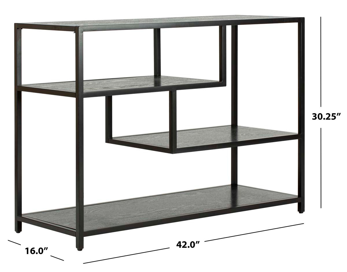 Safavieh Reese Geometric Console Table , CNS6203 - Black / Matte Black