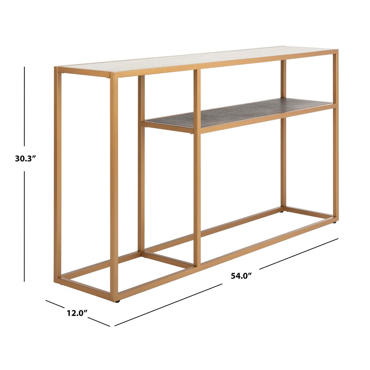 Safavieh Octavia Console Table , CNS6205 - Beige Faux Stone/Black Faux Granite/Gold