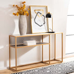 Safavieh Octavia Console Table , CNS6205 - Beige Faux Stone/Black Faux Granite/Gold