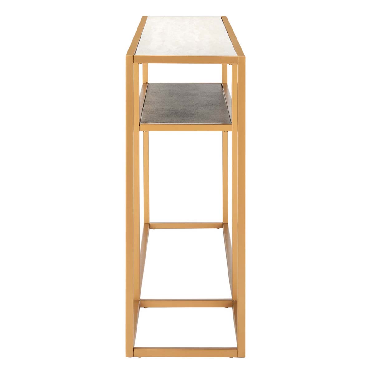 Safavieh Octavia Console Table , CNS6205 - Beige Faux Stone/Black Faux Granite/Gold