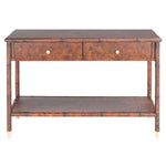 Safavieh Tudor 2 Drawer 1 Shelf Console Table , CNS6600 - Dark Brown / Gold
