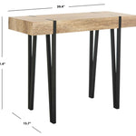 Safavieh Alyssa Rectangular Rustic Midcentury Wood Top Console Table , CNS7000 - Multi/Brown/Black Metal Legs