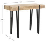 Safavieh Alyssa Rectangular Rustic Midcentury Wood Top Console Table , CNS7000 - Multi/Brown/Black Metal Legs