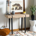Safavieh Alyssa Rectangular Rustic Midcentury Wood Top Console Table , CNS7000 - Multi/Brown/Black Metal Legs