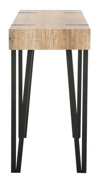 Safavieh Alyssa Rectangular Rustic Midcentury Wood Top Console Table , CNS7000 - Multi/Brown/Black Metal Legs
