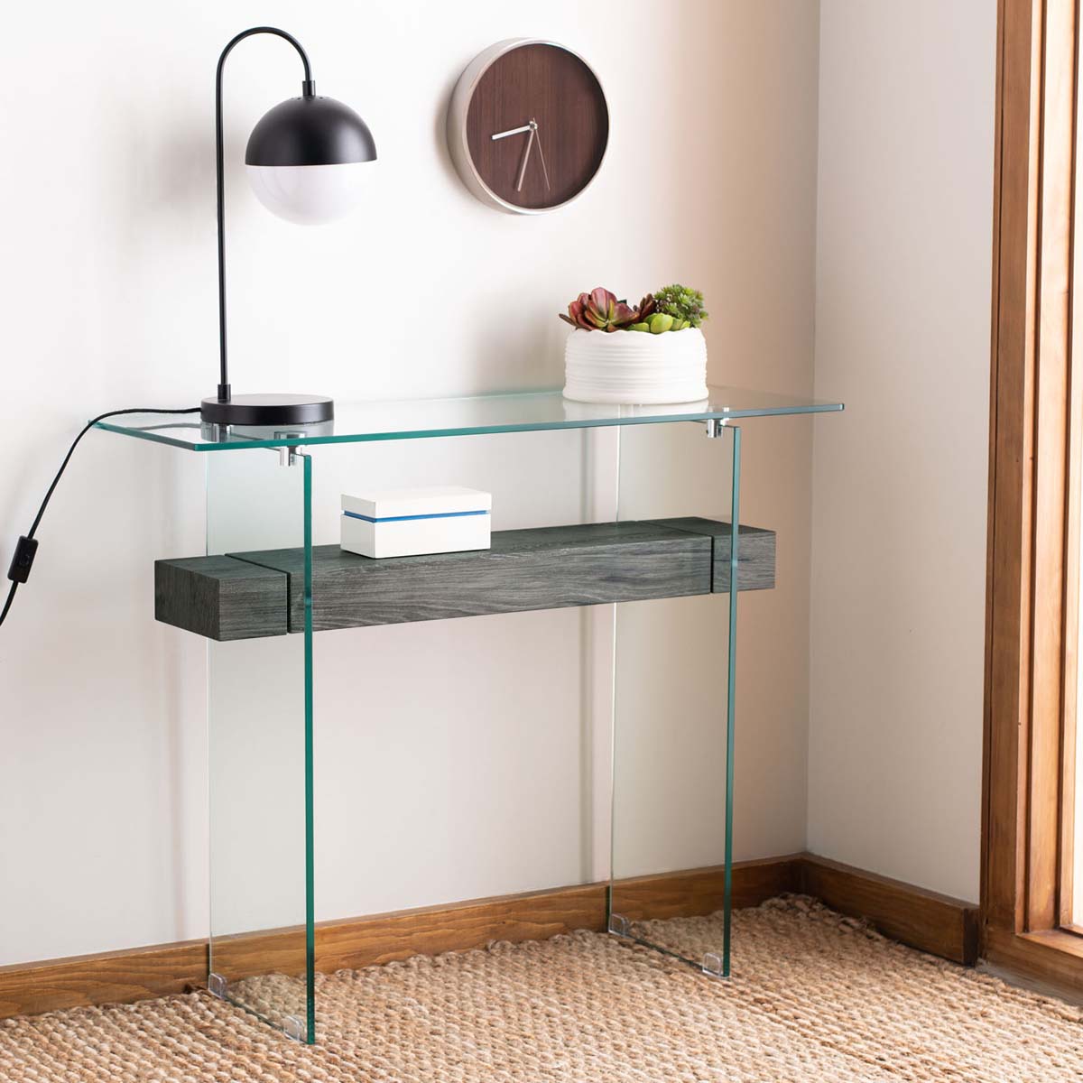 Glass/Black Oak Shelf - Glass/Black Oak Shelf