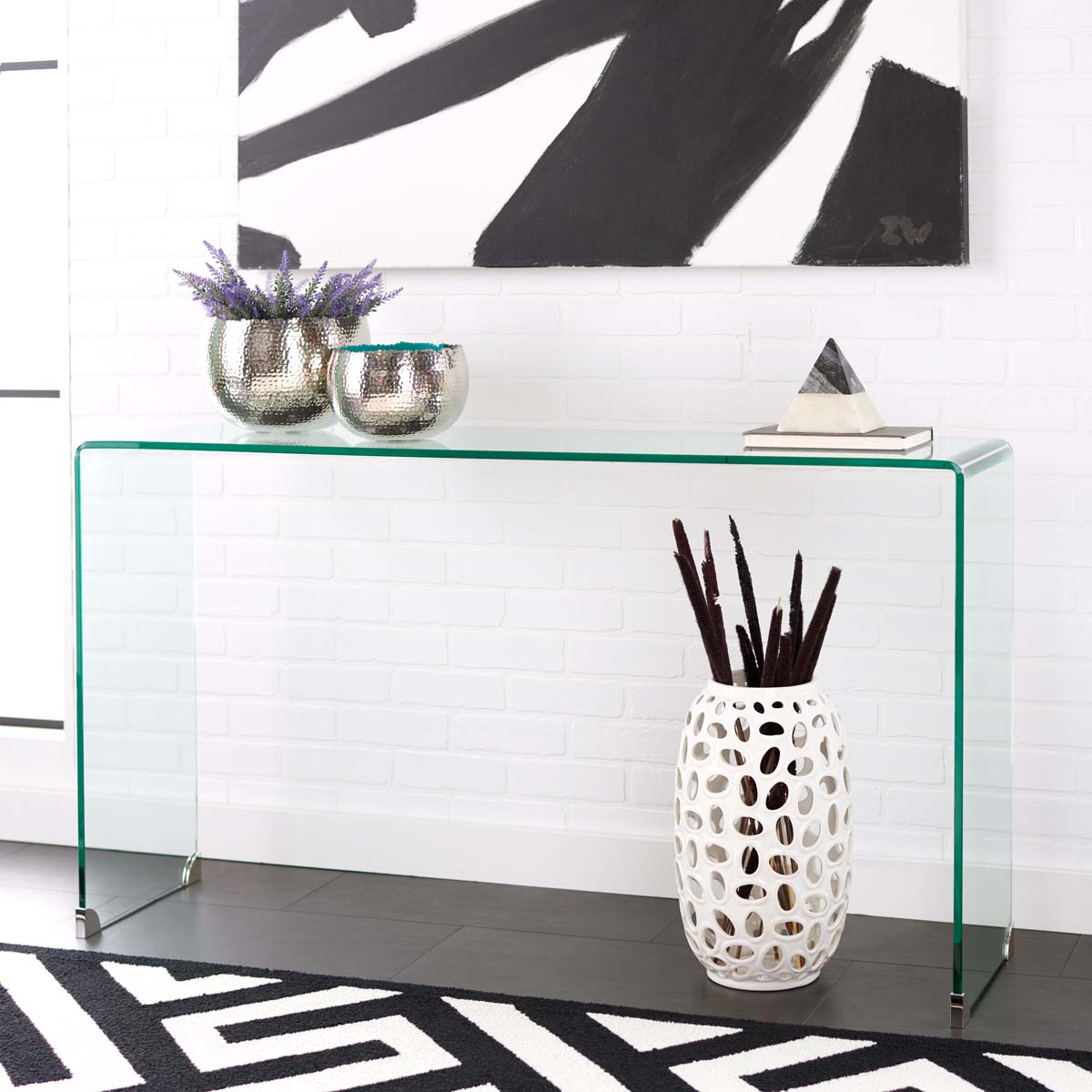 Safavieh Huck Tempered Glass Console Table , CNS7301 - Clear
