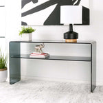 Safavieh Dash Tempered Glass 1 Shelf Console Table , CNS7302 - Clear / Grey
