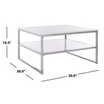 Safavieh Aliza 2 Tier Square Coffee Table , COF2200 - White Lacquer/Chrome