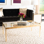 Safavieh Leilani Palm Leaf Coffee Table , COF2500 - Gold Leaf/Glass