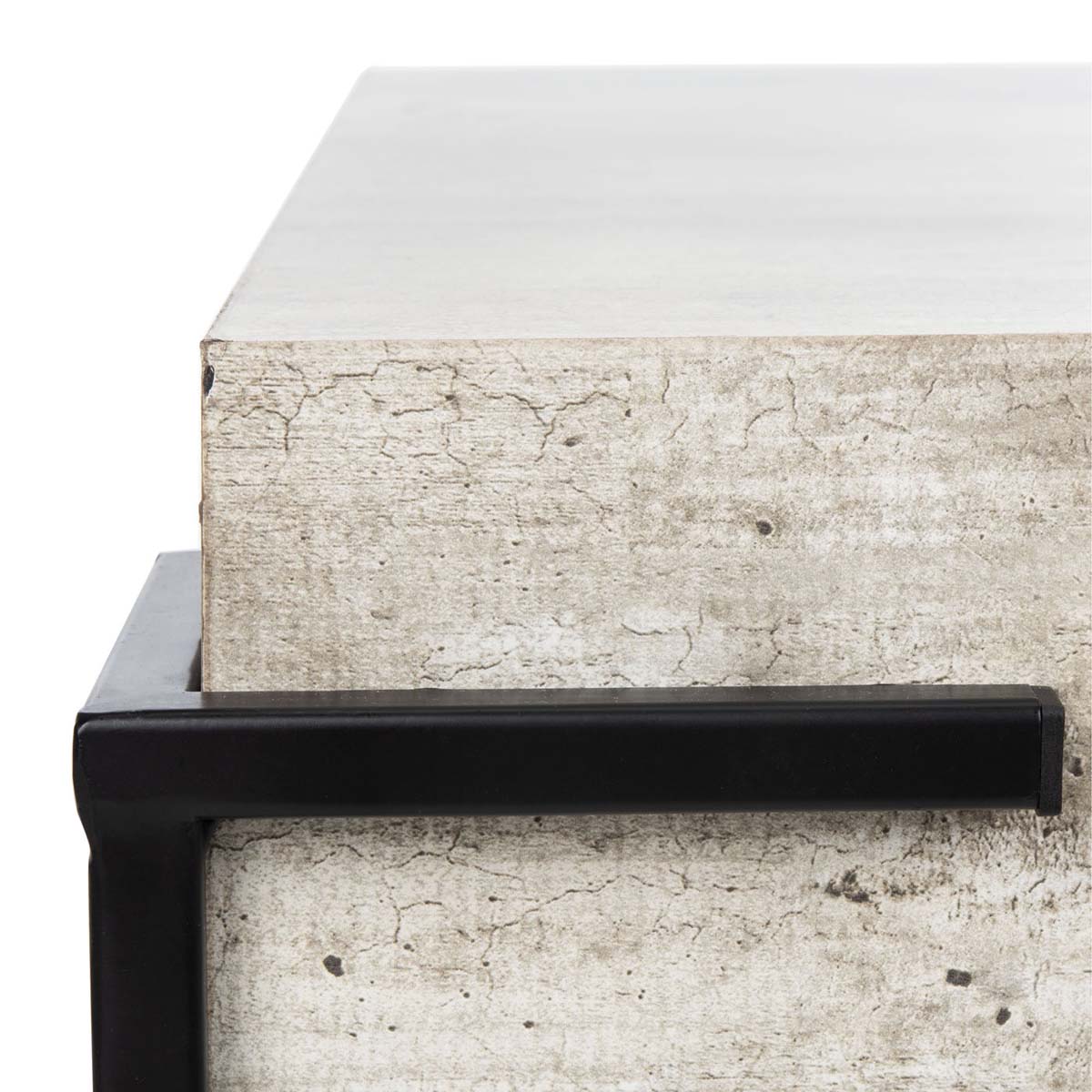 Safavieh Eli Square Coffee Table , COF4200 - Light Grey Faux Concrete/Black