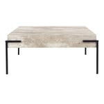 Safavieh Eli Square Coffee Table , COF4200 - Light Grey Faux Concrete/Black