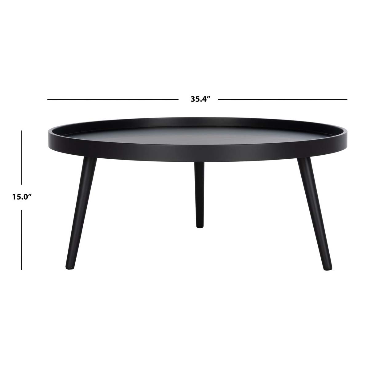 Safavieh Fritz Round Tray Top Coffee Table , COF4204 - Black