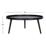 Safavieh Fritz Round Tray Top Coffee Table , COF4204 - Black