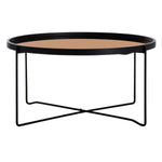 Safavieh Ruby Round Tray Top Coffee Table , COF4205 - Rose Gold/Black