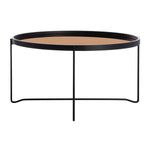 Safavieh Ruby Round Tray Top Coffee Table , COF4205 - Rose Gold/Black