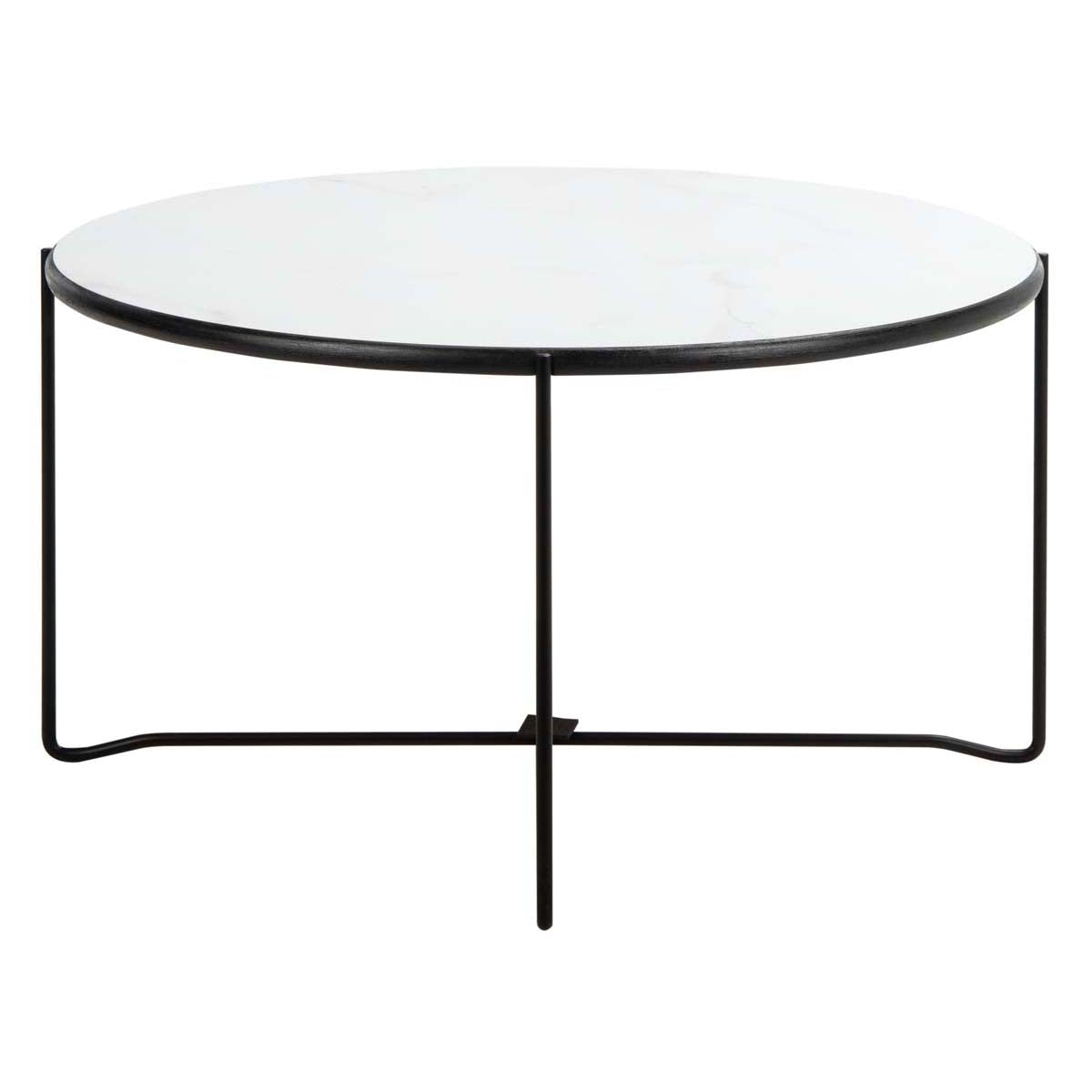 Safavieh Wrena Round Coffee Table , COF4209 - White Marble / Black