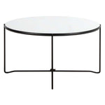 Safavieh Wrena Round Coffee Table , COF4209 - White Marble / Black