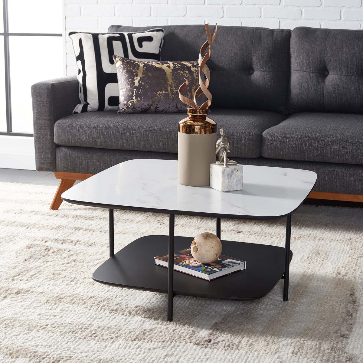Safavieh Anzia Coffee Table , COF4211 - White/Black