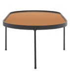 Safavieh Emmerick Mirrored Coffee Table , COF4219 - Rose Gold Top /Matte Black Legs