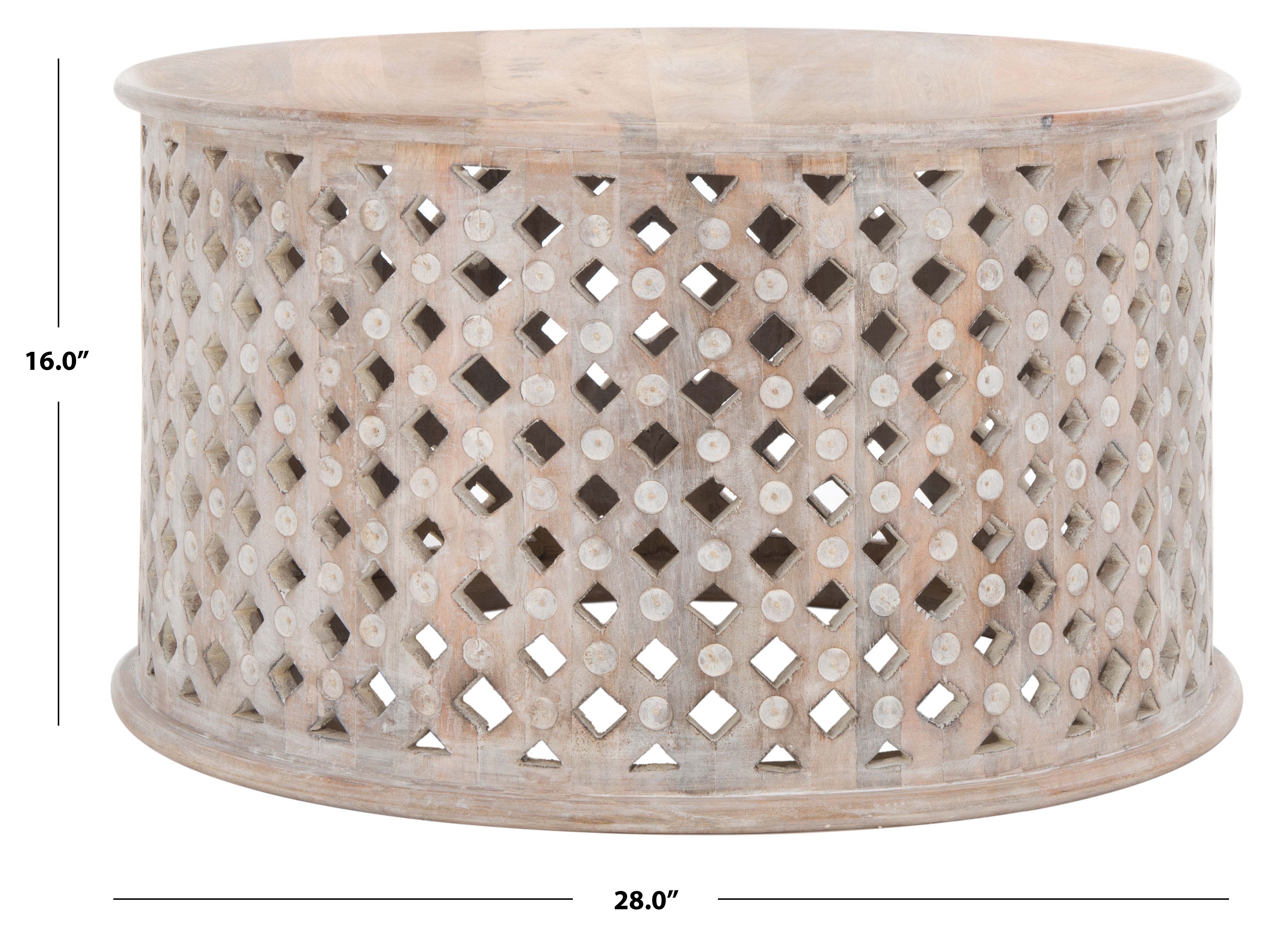 Safavieh Kyrith Round Coffee Table , COF5301 - Burnt White