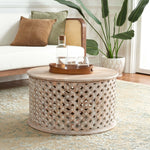 Safavieh Kyrith Round Coffee Table , COF5301 - Burnt White