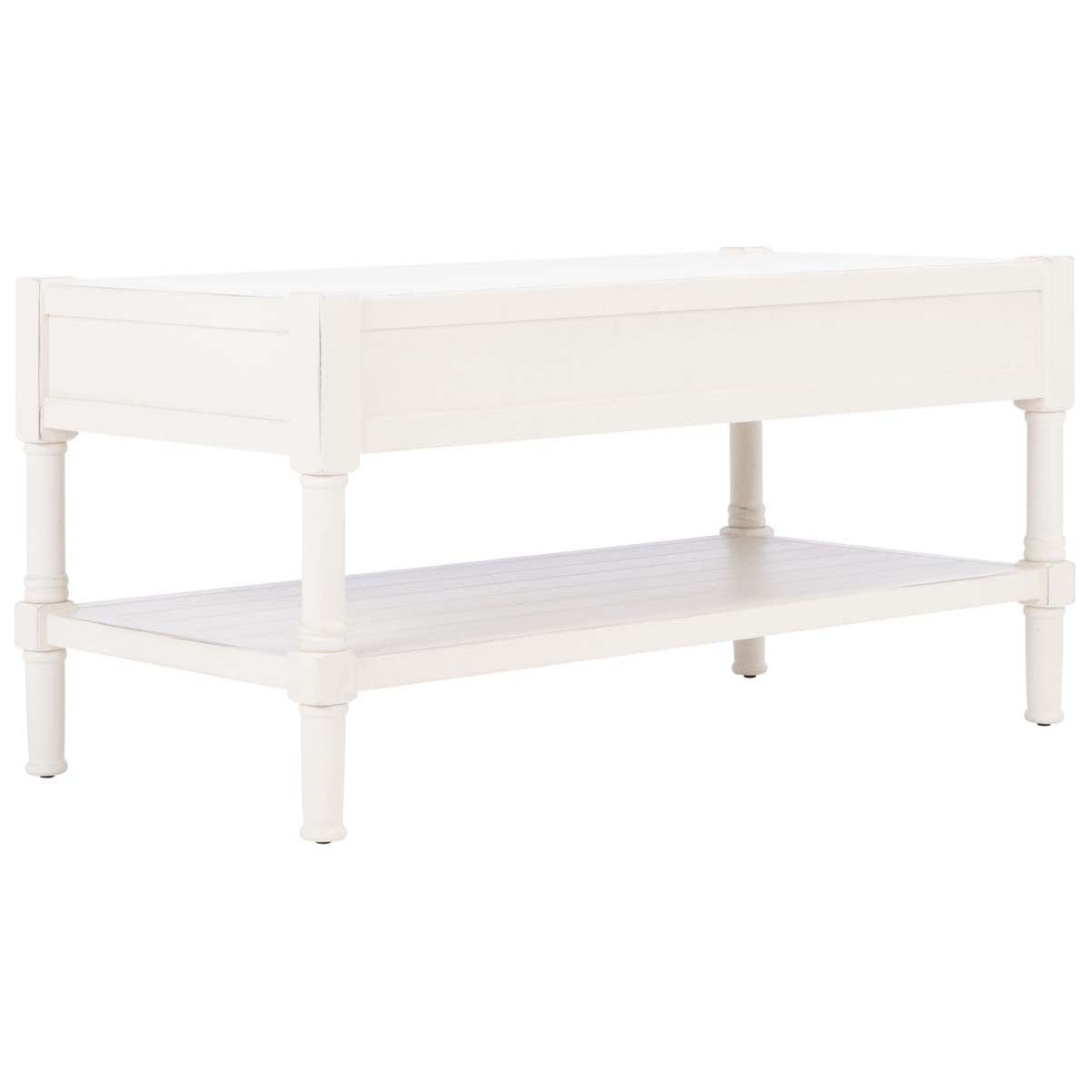 Safavieh Filbert 2 Drawer Coffee Table , COF5703 - Distressed White