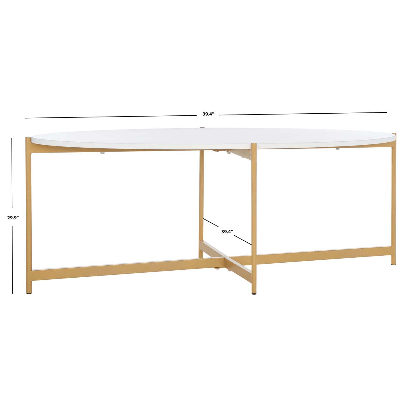 Safavieh Taliyah Oval Coffee Table , COF5803 - White / Gold